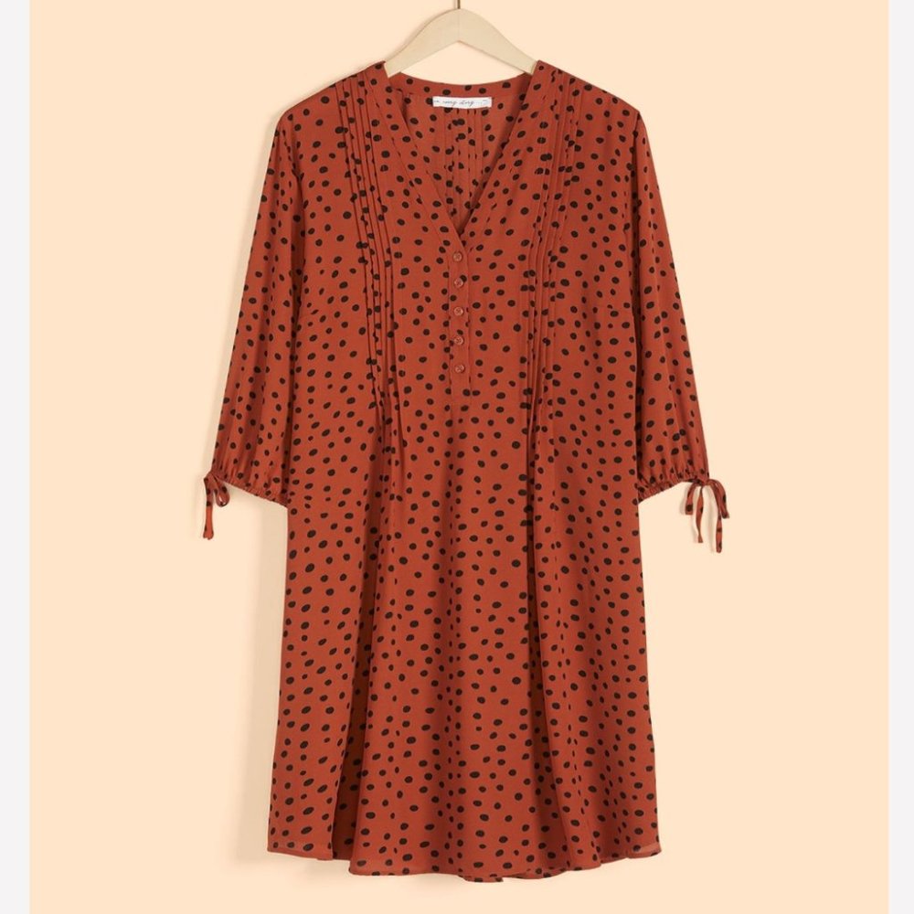 In Every Story Printed 3/4 Sleeve Shirt Dress